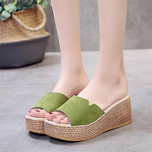 Wedge Heels Summer Shoes Platform Slippers Home Women Slippers Black Sexy Heel Slippers Womens High Heel Shoes Platform Sandals