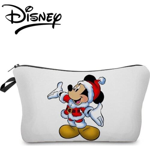 Hot Sale Disney Mickey Minnie Printed Makeup Bag Cartoon Women Storage Bag Unique Cosmetic Bag Christmas Gift Custom Pattern