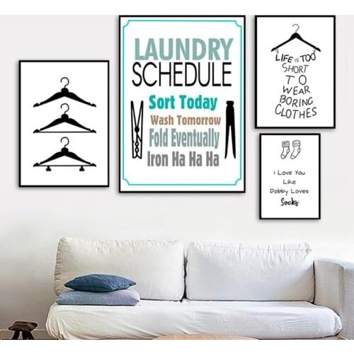 Canvas Wall Art Modular HD Prints Pictures Cartoon Hanger Sock Home Nordic Style Letter Poster Painting Modern Living Room Decor