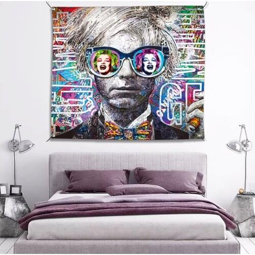 Wall Decor Hippie Tapestry Colourful Fashion Art Tapestry Marilyn Monroe Pattern Tapestries Wall Hanging for Dorm Bedroom