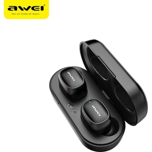 Awei T13 TWS Wireless Earbuds Bluetooth 5.0 Headset Mini Bass HiFi In-Ear Noise Cancelling With Mic Earphones With Charging Box