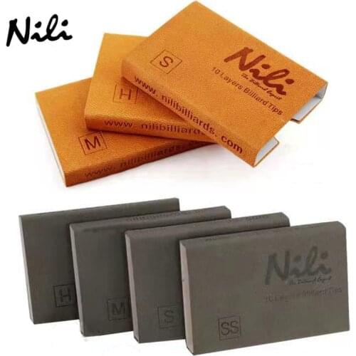 Nili 14mm Pool Cue Tip 3 Pcs/Lot Black Pool Tip SS/S/M/H 10 Layers Leather Tip Billiards Accessories Brown Cue Tip
