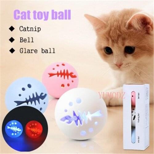 3Pcs New cat supplies toys Cat mint Ball Sound Bell Glow Ball Funny cat ballcat toycat Interesting Cat toy pet supplies