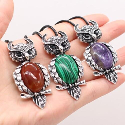 New Style Natural Shell Alloy Necklace Owl-Shaped Brooch Pendant Leather Cord 2MM Charms For Elegant Women Love Romantic Gift