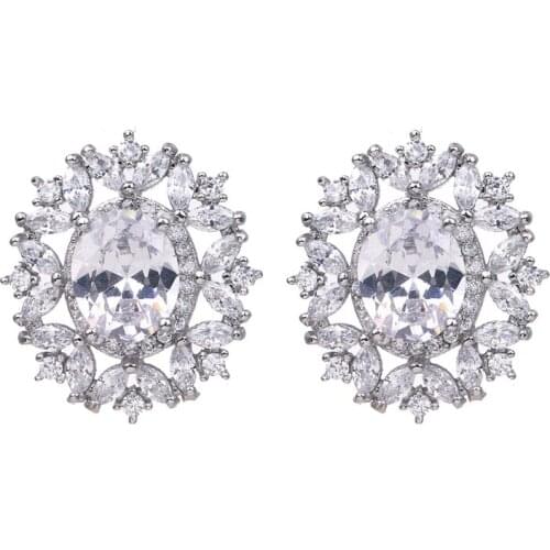 Bettyue Charming Flower Shape Earring With Multicolor Cubic Zircon For Female Elegant Jewelry In Fahsion Party Lovely Gift