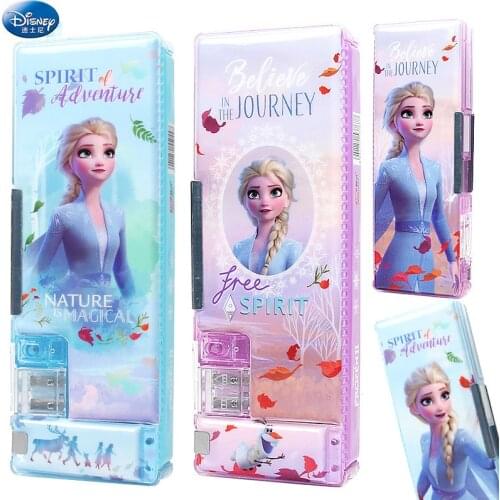 Disney Quick Frozen Stationery Box Student Cute Multifunctional Pencil Box Large Capacity Childrens School Supplies Gift Prize
