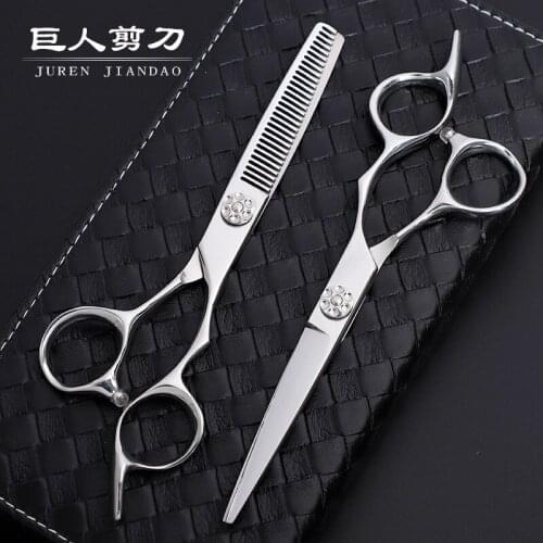 Professional Hair Stylist Hairdressing Scissors Japanese Craft Bearing Dragon Thinning Set Hair Cutting 6 Inch 440C Model Number