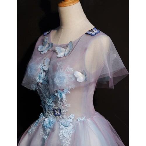 Luxury butterfly embroidery flowers short lolita/alice/cartoon/carnival cosplay