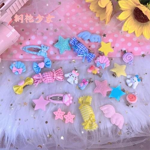 Hand made sweet mini hairpin Lolita small things soft girl pink blue purple jk hair accessories