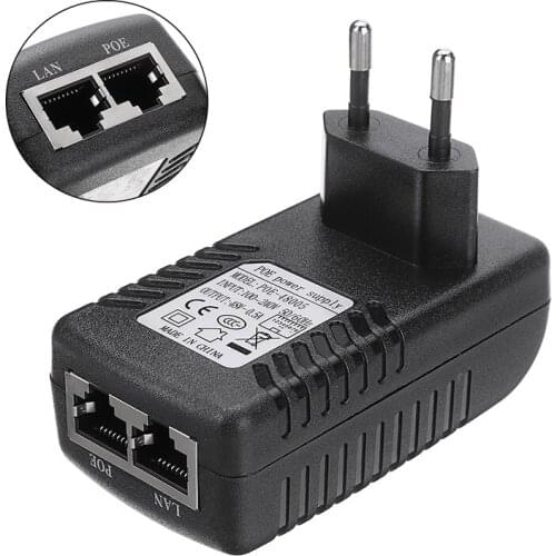 Mayitr 48V 0.5A Wall EU Plug POE Injector Ethernet Adapter Suitable For IP Phone Camera Power Supply 8.2x4.5x3.5cm