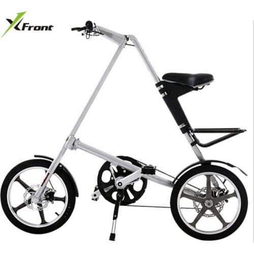 Original X-Front Brand light Aluminum Alloy folding bike load 110kg 14'' / 16'' rubber tire personality bicycle