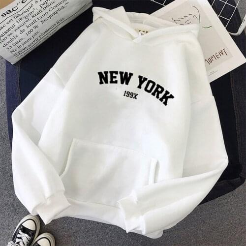 Print NEW YORK Sweatshirt plus size harajuku long sleeve korean Pullovers oversized Cute Women Hoodies tops Kawaii clothes