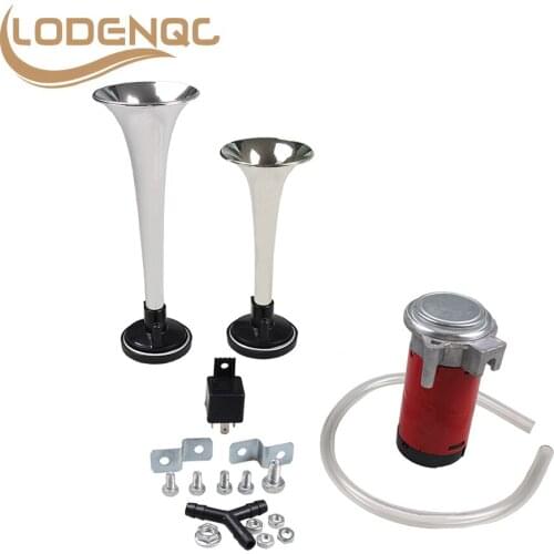 Universal 115dB Loud Car Air Horn 12V 450 Hertz Dual Trumpet Compressor Bocina for Trucks Cars Automobiles Ultra Loud