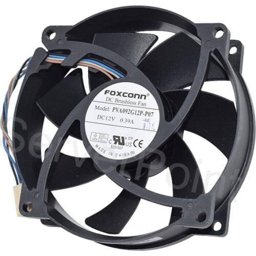 For FOXCONN PVA092G12P-P07 DC 12V 0.39A 92x92x25mm Server Cooler Fan