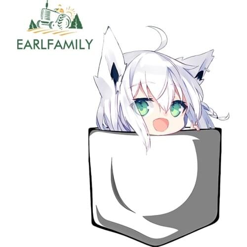 EARLFAMILY 13cm x 8.5cm For Hololive Car Fine Decal Cartoon Stickers Vinyl Car Wrap Waterproof Personality Occlusion Scratch