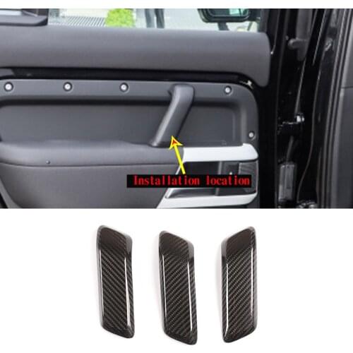 For 2020-22 Land Rover Defender 90 110 car shape real carbon fiber Car Inner Handle Decoration Cover stickers auto parts