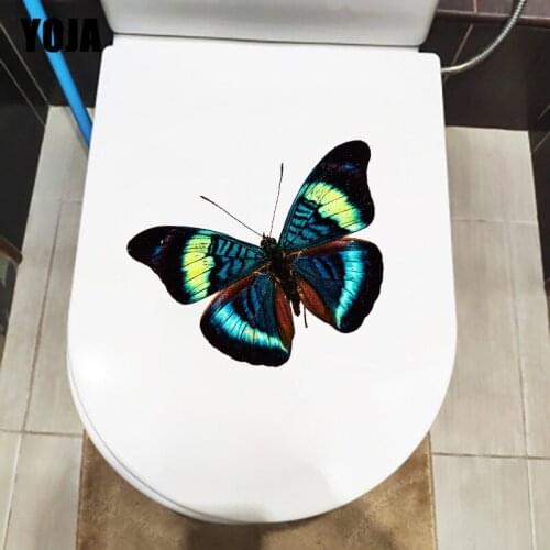 YOJA 25×17.8CM Beautiful Fluorescent Butterfly Bedroom Wall Decor Stickers Toilet WC Accessories T1-3268