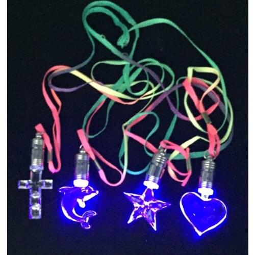 Glow In The Dark New Hot Moon Glowing Necklace led Necklace Pendant Necklace Chain Luminous Halloween Gifts