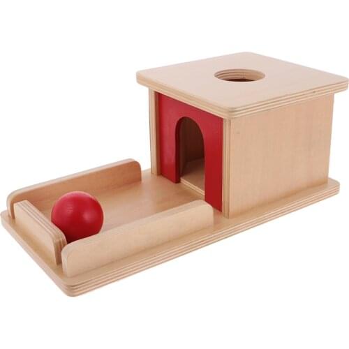 1 Set Montessori Wooden Ball Matching Box Tray Kids Training Toy