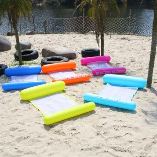 11Style Inflatable Foldable double-purpose backrest row floating bed sofa with net hammock Swimming pool Floating row toy tools