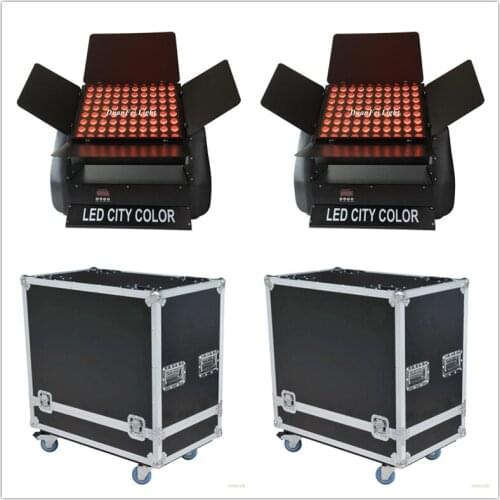 2pcs+2Flightcase) RGBW 4in1 LED City Color 80x10W RGBW LED Spot Light Outdoor Stage Washing Wall Lighting