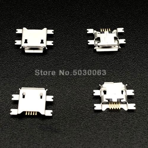 20pcs Micro USB 5P V8 tail socket sink board 1.17 has rolled-edged Mike 5P 5-pin 4-foot USB base Android charging female socket