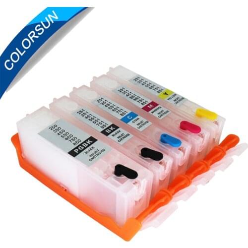 5pcs PGI-650 CLI-651 PGI650 Refillable Ink Cartridge For Canon IP7260 MG5460 MX726 MX926 IX6860 IP8760 MG5560 with ARC chips
