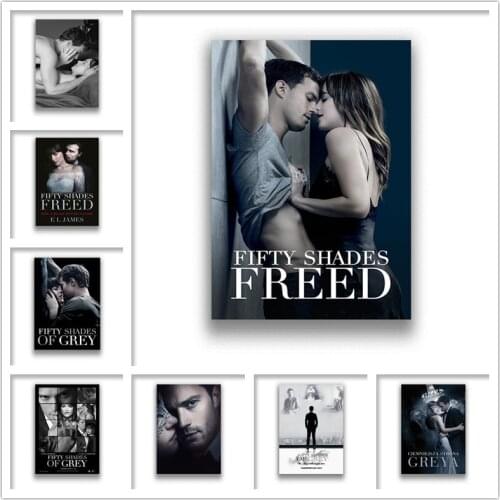 Fifty Shades of Grey White Coated Paper Prints Clear Image Home Decoration Livingroom Bedroom Bar Home Art Brand