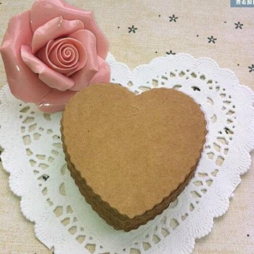 6.5*6cm DIY heart baking blank price tag Kids Candy Box gift Kraft black white paper Garment Tags Packaging Label 500pcs/lot