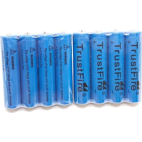 8pcs/lot TrustFire TR10440 10440 AAA 3.7V 600mAh Lithium Rechargeable Battery for LED Flashlights Torch Remote Control Toys