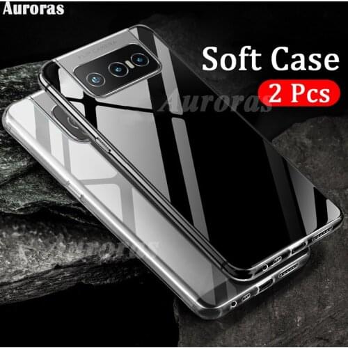 Auroras 2 pcs Clear Water Soft Case For Asus Zenfone 7 Case Transparent Phone Cover For Zenfone 8 Flip Clear Case