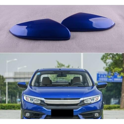 76251TBAA11ZF 1 Pair Car Blue Left & Right Side Rearview Mirror Cap Cover Fit For Honda Civic 10th 2016 2017 2018 2019 2020