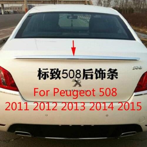Car Accessories High-quality ABS Chrome Rear Trunk Lid Cover Trim For Peugeot 508 2011 2012 2013 2014 2015 ,Car-Styling
