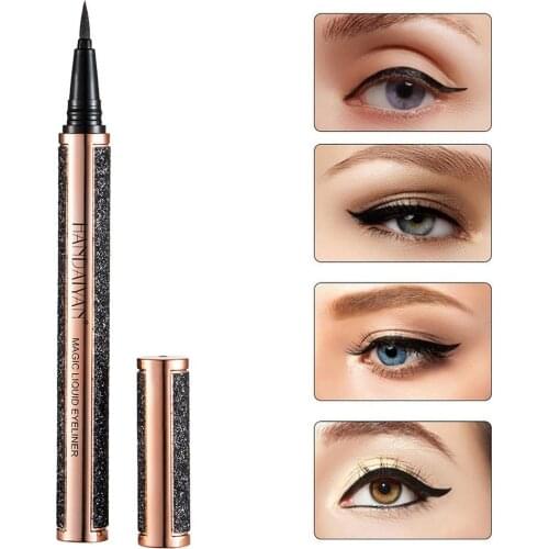 Black liquid eyeliner, super waterproof and long-lasting eyeliner, two-in-one eyeliner that sticks to false eyelashes