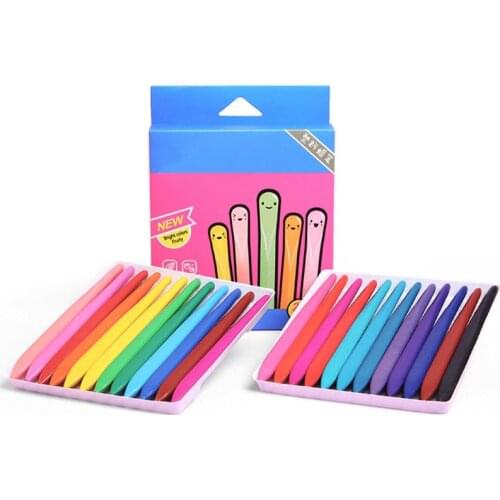 24 Pcs/Box Colorful Non-toxic Paint Wax Triangle Stick Crayons For Children Kids Toddler Kindergarten Early Education Drawing