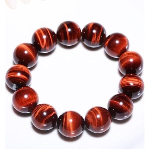 Cheap Handmade Tiger Eye Natural Stone Bracelets & Bangles Red Globose Beads For Women Men Jewelry 2016 Latest Models