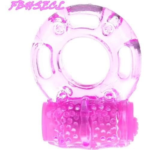 FBHSECL Penis Ring Vibrator Clit Stimulator Vibrating Cock Ring Delay Ejaculation Sex Toys for Men Couple Adult Product Silicone