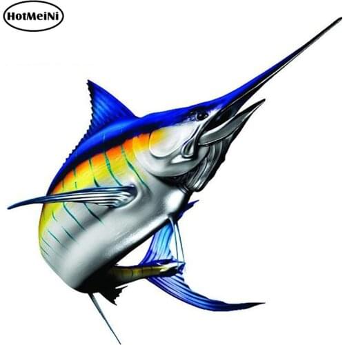 HotMeiNi 13cm x 12.8cm Xiphias Gladius 3D Car Styling Car Stickers Vinyl Graphic Decor Window Bumper Waterproof Car Body Decal