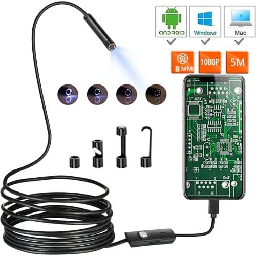 1080P New Full HD Mini Android Camera Endoscope IP67 1920*1080 2m 5m Micro USB Inspection Video Camera Snake Borescope Tube
