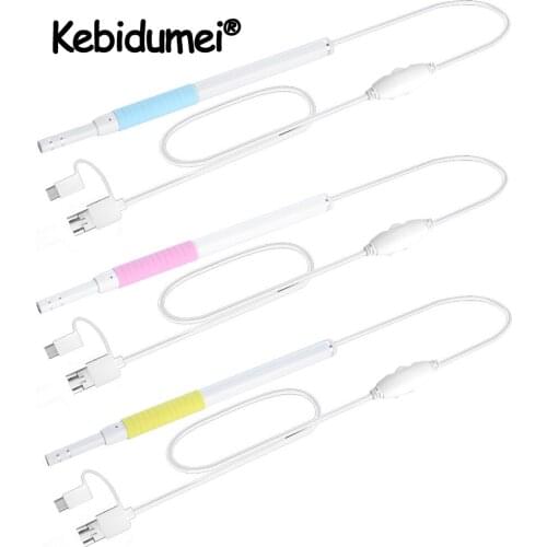 Kebidumei 3 In 1 Ear Endoscope Visual Ear Spoon 5.5mm Mini Camera Diagnostic Tool Health Care Visual Ear Cleaning Ear Pick