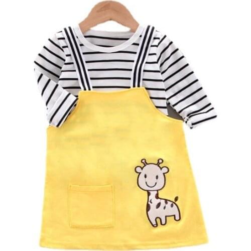 Summer Toddler Fashion Costume Baby Boys Girls T-shirt Dress 2 Pcs/Set Children Striped Clothes Kids Cartoon Casual Sport Suits