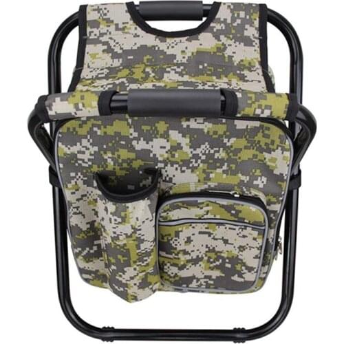 Summer Ice bag chair Folding Camping Fishing Chair Stool Backpack with Cooler Insulated Picnic Bag Hiking Camouflage Seat Table