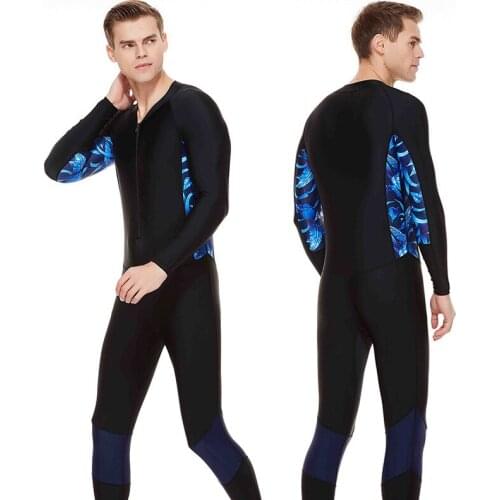 Sbart Long Sleeve Rash Guards Men Swimsuits Front Zipper Man Wetsuits One Piece Swimwear Surfing Sailing New 2019 EO