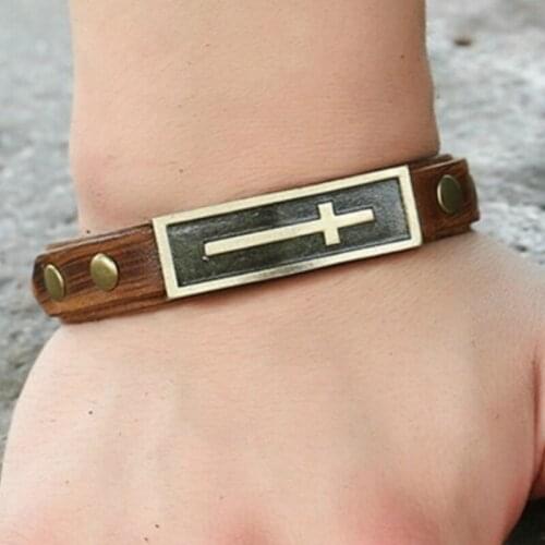 CIBOCIBO Cross Bracelet Men Luxury Leather High Quality Wristband Classic Braided Bracelet Men Fashion Men Gifts Pulsera Hombre