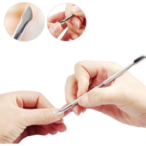 Stainless Steel Cuticle Pusher Nail Art Tools Double Head Nail Care Manicure Pedicure Dead Skin Cuticle Remover for Women Men