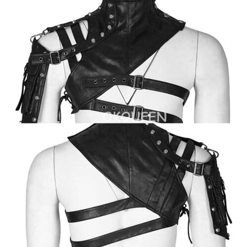 Nightclub bar armor leather half shoulder personality steampunk leather armor men and women can wear costumes