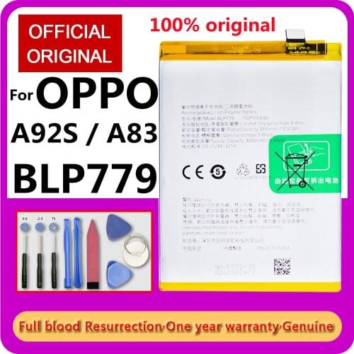 New 100% Original High Capacity 4000mAh BLP779 Battery for OPPO A92S / A83 Mobile Phone Replacement Accumulator Free Tools