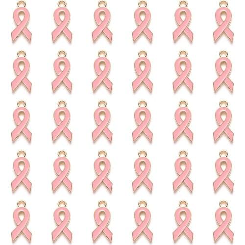 2021 New Product Diy Love Ribbon Jewelry Accessories Bracelet Streamer Alloy Dripping Small Pendant