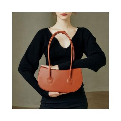 2021 Retro Solid Color Armpit Bag Ins Fashion High Sense Tote Bag For Women Elegant Designer Shoulder Bag Lady Handbag And Purse