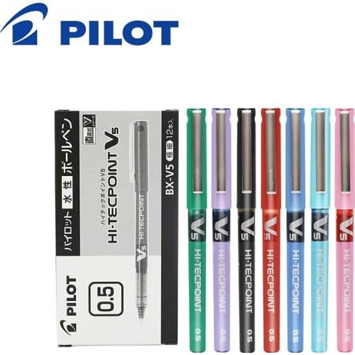 PILOT V5 Full Needle Straight Liquid Gel Pen 0.5MM Extra Fine Needlepoint Rollerball Pen for Student Office Stationery Supplies